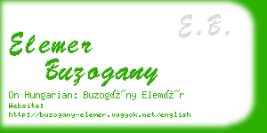 elemer buzogany business card
